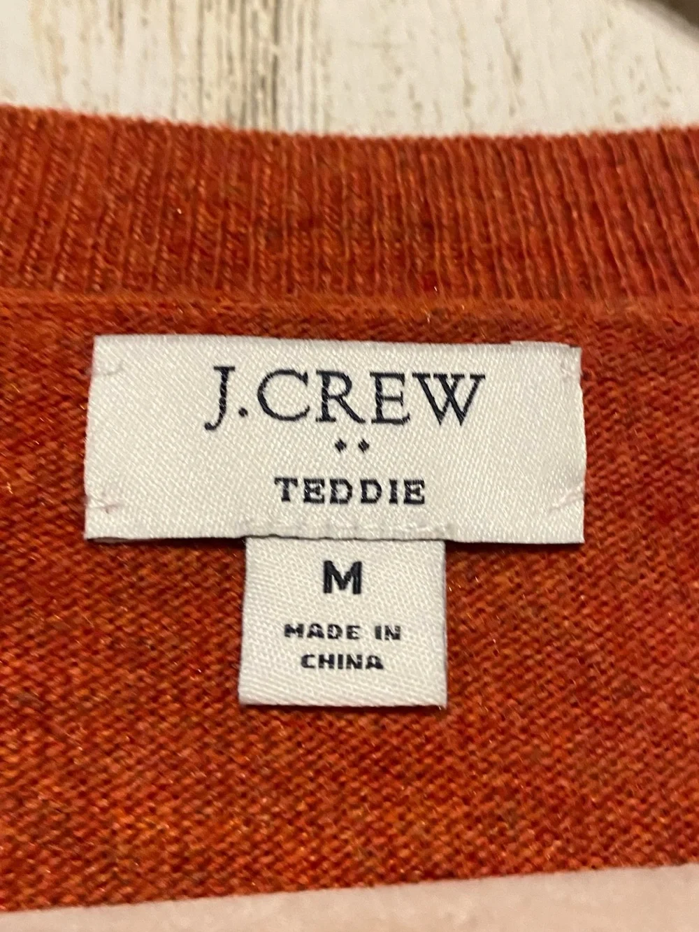 J.Crew Orange Teddie Pullover Sweater Medium